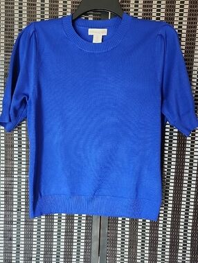 Sweater Blouse, Royal Blue, 1/4 Sleeve Sz L 8-10